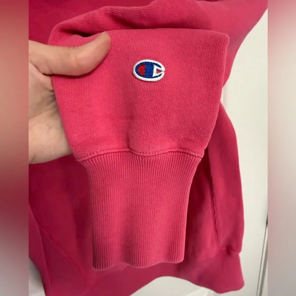 Champion Women's Pink Sweatshirt with Blue Logo in size S - Picture 5 of 9